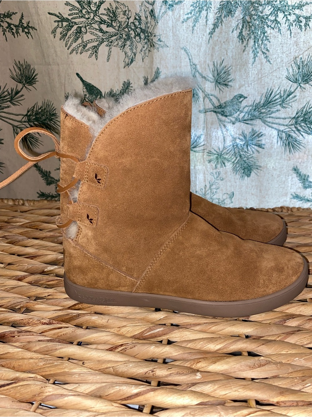 Koolaburra by UGG Chestnut Suede Bow Back Zip Winter Boots Women's Size 7